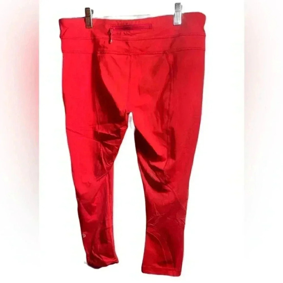 Lululemon pace rival crop true red run stretch casual athletic crop tight 8 - Picture 3 of 4